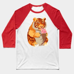 Chubby Tigers Love Parties and Icecream Baseball T-Shirt